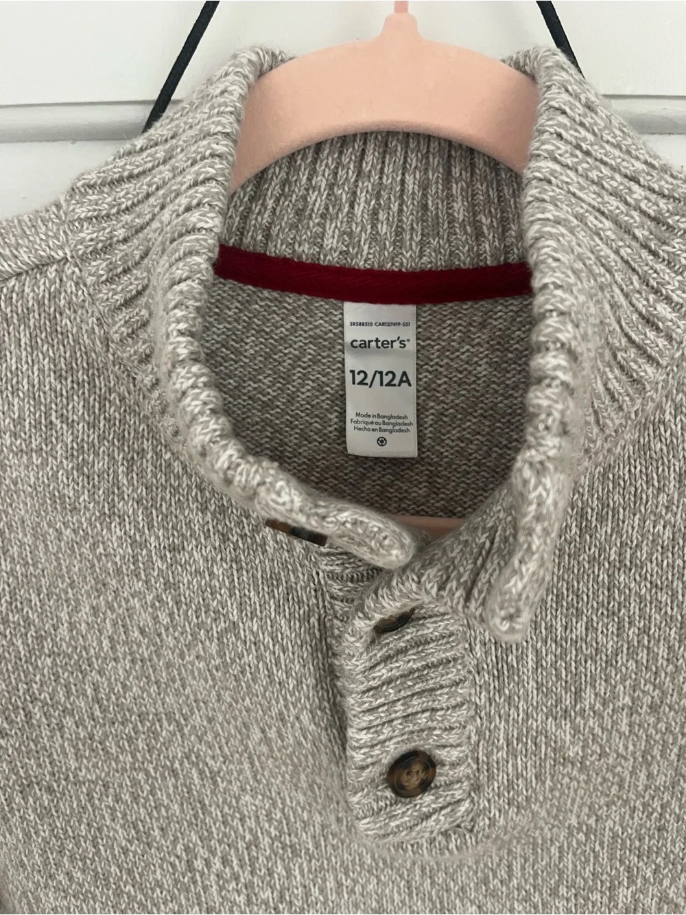 Carter's Light Gray Shawl Collar Sweater